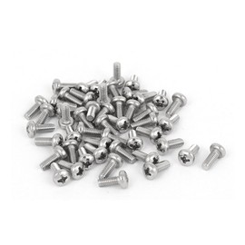 uxcell M2.5x6mm 316 Stainless Steel Phillips Pan Head Machine Screws Silver Tone 50 Pcs