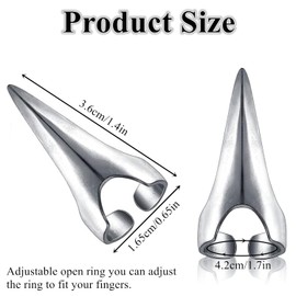 10 Pieces Adjustable Hair Parting and Selecting Tool Hair Sectioning Ring Nail Finger Metal Hair Parting Ring for Sectioning Hair Extensions, Braiding, Hair Installation, Hair Styling (Sliver)