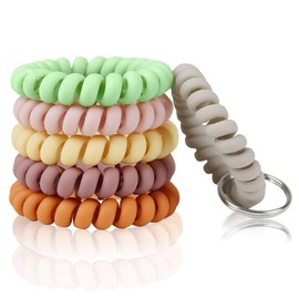 BIHRTC 6Pcs Wrist Coil Keychain Spiral Bracelet Wristband Stretchable Key Holder