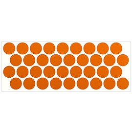 LiteMark Reflective Orange 1 Inch Circle Sticker Decals for Helmets, Bicycles, Strollers, Wheelchairs and More - Pack of 36