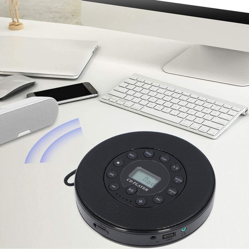 Portable CD Player, Compact Bluetooth CD Player with Speaker, Anti-Skip,