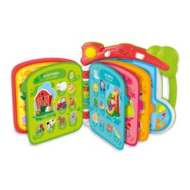 Clementoni - Baby Scopro The World in 100 Interactive, 1 Year Electronic Speaking Book for Children, Educational Book, Bilingual, Tactile Sound, Teaches Italian and English, Learn New Words