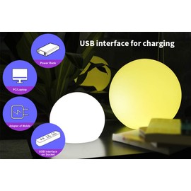 YESIE 8-Inch LED Ball, Night Light for Kids, Outdoor Ambient Lighting, Easy Charging, Remote Control,16 RGB Colors,UV Resistant
