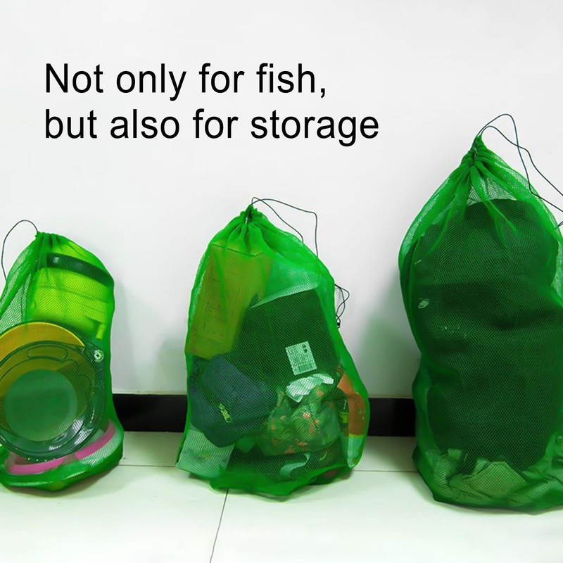 Fishing Net Bag - Drawstring Fishing Bait Mesh - Large