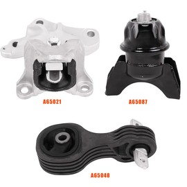 Set of 3 EMTMOUN Engine and Transmission Mount Kit Compatible with Honda Civic 2013-2015, 1.8L Engine, OE Numbers: A65087/ A65090, A65048, A65021