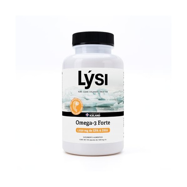 Lysi Omega-3 Forte 90 Capsulas, 1030 mg de EPA DHA,