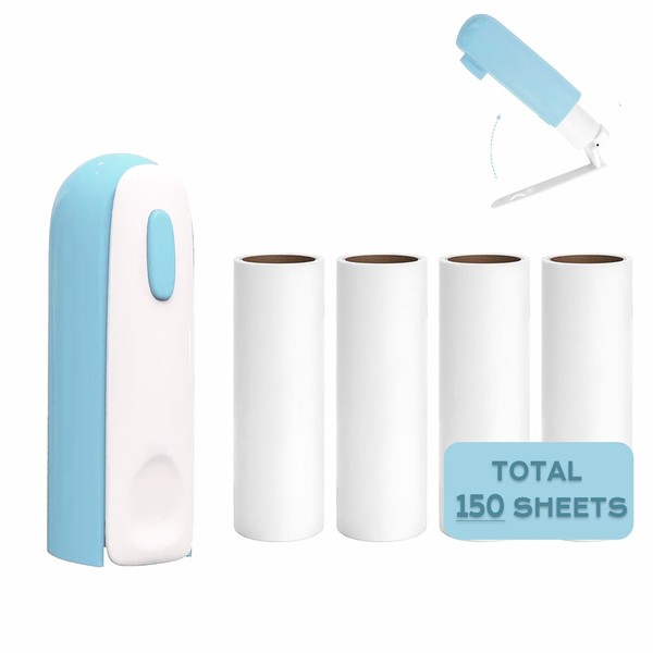 Mini Lint Roller with 150 Sheets, Travel Size Portable Lint