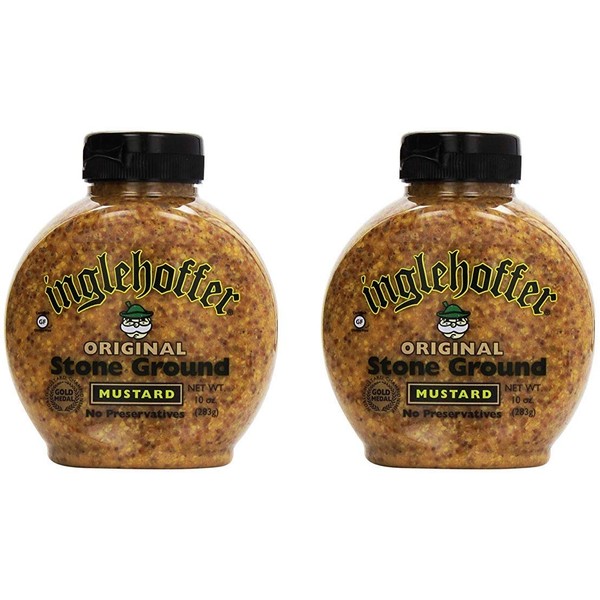 Inglehoffer Stone Ground Mustard Squeeze Bottle, 10 oz (Pack of 2)