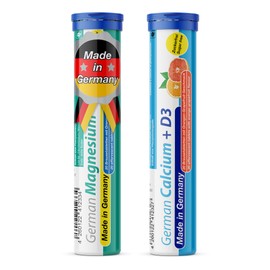 T&D German Elektrolyt Mix - 40 Fizzy Effervescent Tabelts - Orangeflavour- Magnesium, Calcium - Sugarfree - Made in Germany