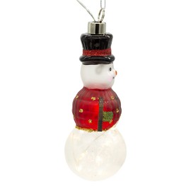 Kurt S. Adler USB Lighted Glass Snowman Ornament, 6.06-Inches, Multicolor