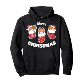 Cute Red Pandas In Christmas Stockings For Christmas Red Pullover Hoodie