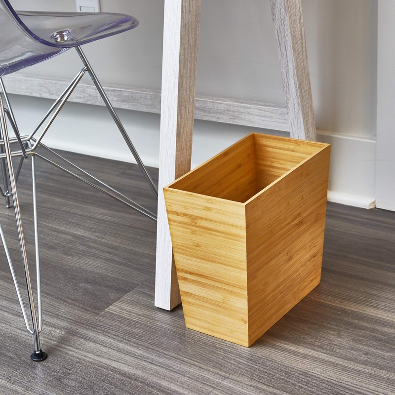 iDesign Rectangular Bamboo Waste Basket, The Formbu Collection – 10.5"
