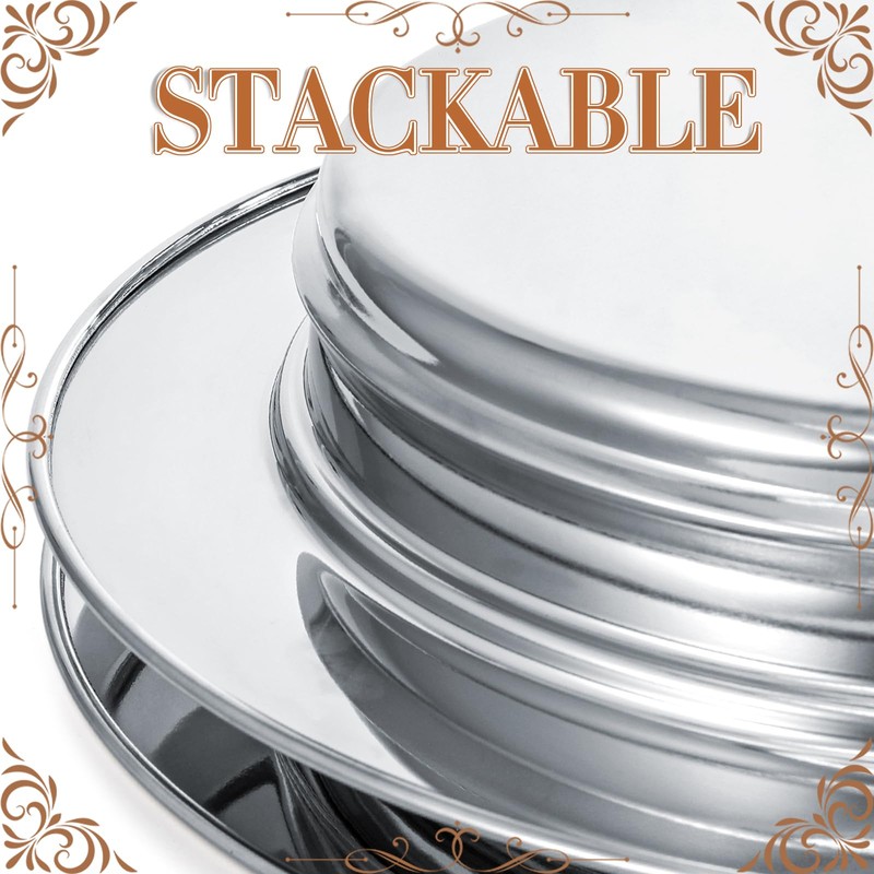 Bekith 2 Pack Communion Plates for Church, Communion Ware Stainless