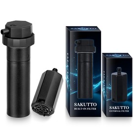 SAKUTTO Portable Water Purifier, Electric Water Purifier, Filter, Outdoors, Disasters, Japanese Genuine Product, (External & Built-in Filter, Single Item)