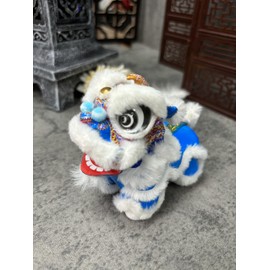 XINPDPSO Handcrafted Traditional Chinese Lion Dance Decoration with a More Adorable Design, Designed to Stand Upright, Suitable for Both car and Indoor Decoration. (Blue)