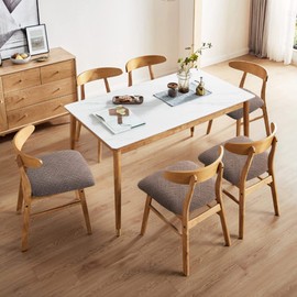 Genina Waterproof Chair Seat Covers Dining Room Chair Covers Stretch Seat Cover for Dinning Room Chair Protector Slipcovers for Kitchen, Hotel (4, Pattern1-Taupe)