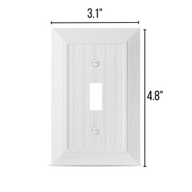 Bates Classic Beadboard Single Switch Plate, 4 Pack, Light Switch Cover, Wall Switch Plate Cover