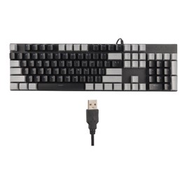 104 Key Mechanical Gaming Keyboard 28 Backlight Modes Blue Switch Plug and Play RGB Wired Computer Keyboard for Windows for Linux Black Gray
