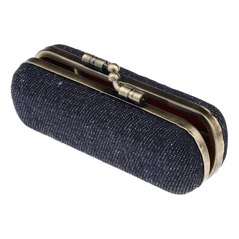 Estuche Para Lápiz Labial Con Espejo Para Damas Azul Negro