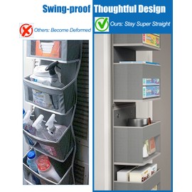 Hioya 6 Shelf Camper Storage, RV Bathroom Organizer, Grey (Over Door Organizer, Wall Mount Back of Door Hanging Organizers for Toy Diaper Bedroom Closet)