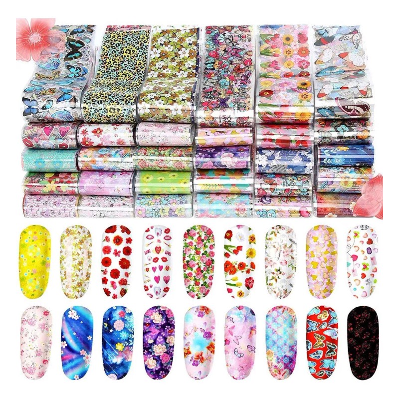 Maitys 300 Sheets Nail Art Foil Transfer Sticker Set Laser