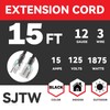 EP 15 Ft Lighted Outdoor Extension Cord - 12/3 SJTW