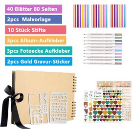 KASZOO Photo album, photo album for DIY photo book, 80 pages, can be used as a graduation gift, birthday gift, wedding anniversary gift, Valentine's Day anniversary gift.