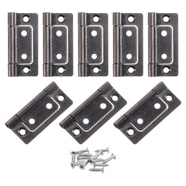 sourcing map 8Pcs 2x1 Inch Door Hinges Non-Mortise No Noise Bifold Door Hinges Plating for Cabinet Furniture Window Wardrobe with Screws, Copper Red