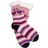 styleBREAKER Unisex ABS stopper socks with stripe flamingo pattern, warm