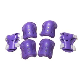 Fantasycart's Kid's Roller Blading Wrist Elbow Knee Pads Blades Guard 6 PCS Set in Purple (Purple)