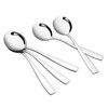 Bringer 12 Pieces Stainless Steel Round Soup Spoon, Bouillon Spoon