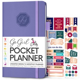 GoGirl Planner and Organizer for Women – Pocket Weekly Planner, Goals Journal & Agenda for Time Management & Productivity. Undated (Lavender)
