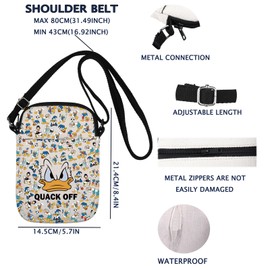 Funny Donald Inspired Gift Duck Crossbody Bag Duck Lover Gift Funny Duck Bag (Quack Off CB CA)