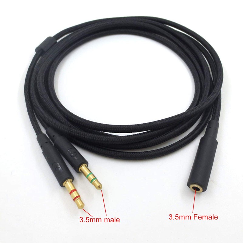 Meijunter Headsets Splitter Audio Cable for HyperX Cloud Core/HyperX Cloud