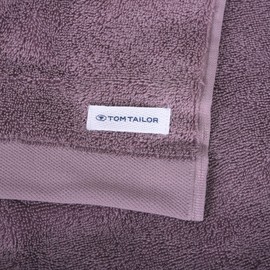 Tom Tailor Hand Towels, Set of 2, 50 x 100 cm, 100% Cotton / Terry Towel, with Hanger and Label with Logo, Colour Bath Towel Purple (Cozy Mauve)