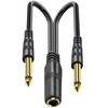 tunghey 2Pack 1/4 TRS Stereo Jack Female to Dual 1/4