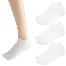 Sunm Boutique No Show Socks Womens Low Cut & Non Slip, Invisible Liner Casual & Formal Socks, Flat Boat Line 3 Pairs (White, 5-8)