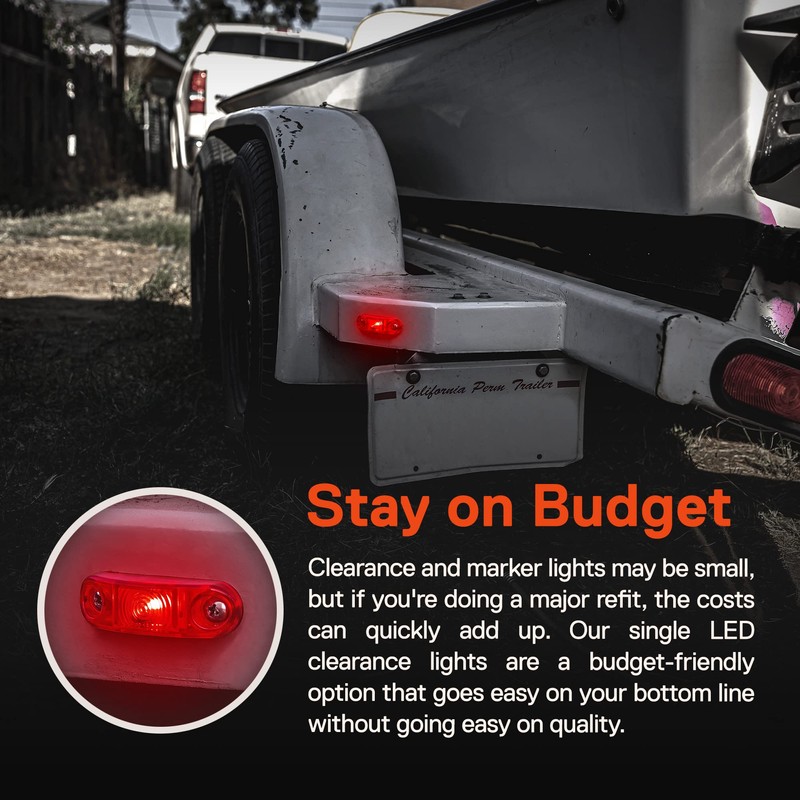 TRUE MODS 12pc 2.5" Red LED Trailer Marker Light Kit