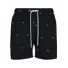 Urban Classics Men's Embroidery Swim Shorts Swimming Trunks, Black/Palm Tree