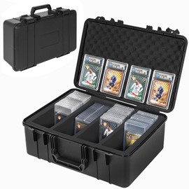 OUUTMEE Graded Card Case - Storage Box for 120+ PSA, CSG, BGS, SGC Graded Sports Trading Cards with 6 EVA Foam