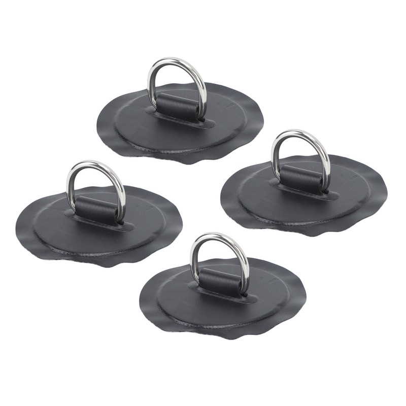 4PCS D Ring Patch PVC Round Shape Strong Stainless Steel