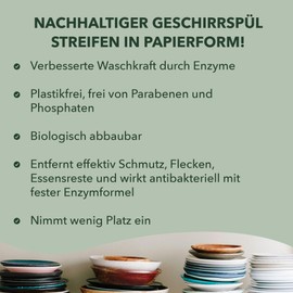 Cosmeau Dishwasher Sheets - Pack of 60 | Biodegradable, Plastic Free & Environmentally Friendly | Fragrance Free, Paraben Free, Phosphate Free | With Enzyme Formula | Zero Waste for Heavily Dirty