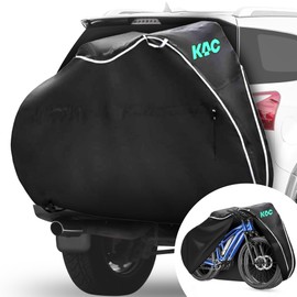 KAC Bike Cover for Transport On Rack - 600D Heavy Duty Bicycle Covers Outdoor Storage Waterproof, Bike Cover with Bag & Anti-Theft Lock Holes for Mountain Road Electric Ebike (2 Bikes, XL)