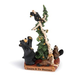 DEMDACO Bearfoots by Jeff Fleming Leave It to Beavers Midnight Black 10 x 5 Resin Stone Collectible Tabletop Figurine