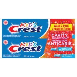 Crest Crest Kid's Toothpaste Cavity Protection Sparkle Fun Gel, 200 mL Total (2 Count of 100 mL Each)