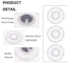 Manortang Silver Mirrors for Wall, Sunburst Mirror Hanging Wall Decor, Decorative Mirrors Wall Art, Rhinestone Round Mirrors for Bedroom Living Room Bathroom Kitchen Hallway, House Warming Gifts