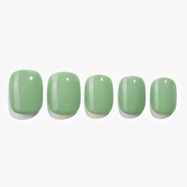 Press on Nails Short Squoval,GLAMERMAID Mint Green Handmade Gel Fake Nails Reusable, Soft Color Lightweight Natural Glossy Fake Nail in 12 Sizes - 24 Pcs Soft Gel Glue On Nails Kit