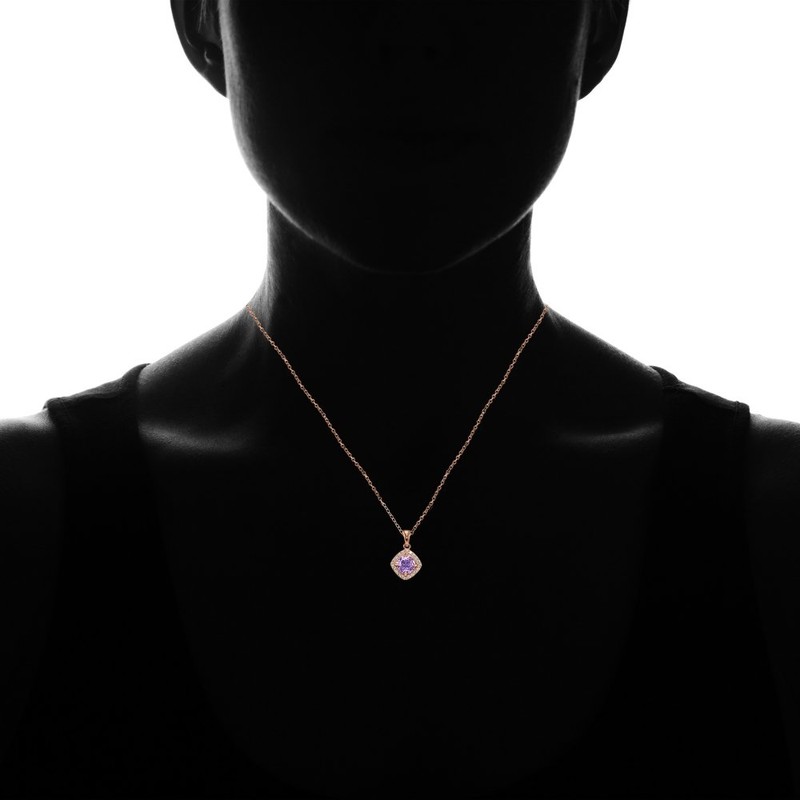 Plata de Ley Chapados en oro rosa imitación Gemstone 7