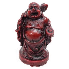 JapanBargain 3578, Set of Six Chinese Laughing Buddha Statues (Redwood)