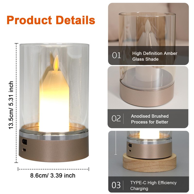 AVEKI Flameless Candles for Home Decor, Gesture Control Dimmable LED